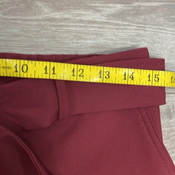 NWOT Talbots Belted Wide Leg Crop Pants Burgundy Wine SP - Picture 8 of 15